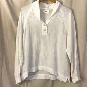 Xirena Qwynn white shawl-collar shirt
